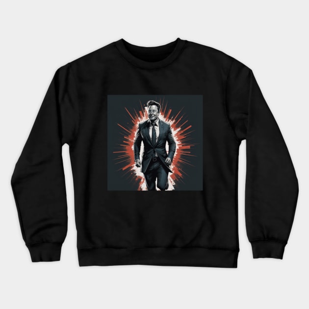 Elon Musk for President Crewneck Sweatshirt by chongmingnomi